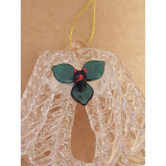 Vintage Hand Blown Spun Glass Bell Figurine Christmas Ornament Holiday - Picture 3 of 7